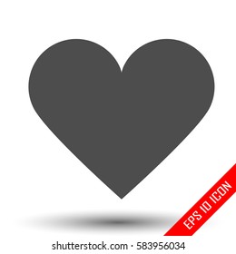 Heart icon. Simple flat logo of heart on white background. Vector illustration.