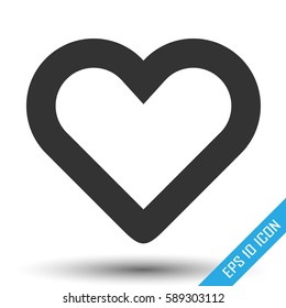 Heart icon. Simple flat logo of heart on white background. Vector illustration.