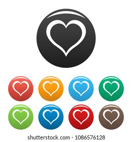 Heart icon. Simple illustration of heart vector icons set color isolated on white