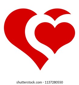 Heart in heart icon. Simple illustration of heart in heart vector icon for web design isolated on white background