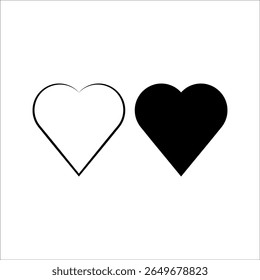 heart icon, simple isolated on transparent background. Collection of isolated love symbols. Love Logo Variations ,Various simple vector love heart icons. Valentine's Day, Medicine