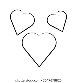heart icon, simple isolated on transparent background. Collection of isolated love symbols. Love Logo Variations ,Various simple vector love heart icons. Valentine's Day, Medicine