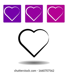 a heart icon . Simple outline vector of Love purple set for UI and UX, website or mobile application