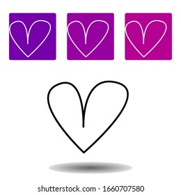 A heart icon . Simple outline vector of Love purple set for UI and UX, website or mobile application