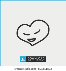 heart icon. simple outline heart vector icon. on white background.