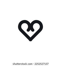 Heart icon. Simple style gift shop big sale poster background symbol. Heart brand logo design element. Heart t-shirt printing. Vector for sticker.