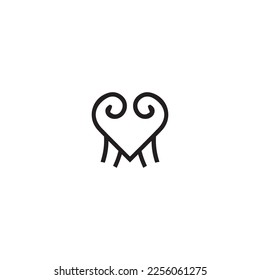 Heart icon. Simple style gift shop big sale poster background symbol. Heart brand logo design element. Heart t-shirt printing. Vector for sticker.