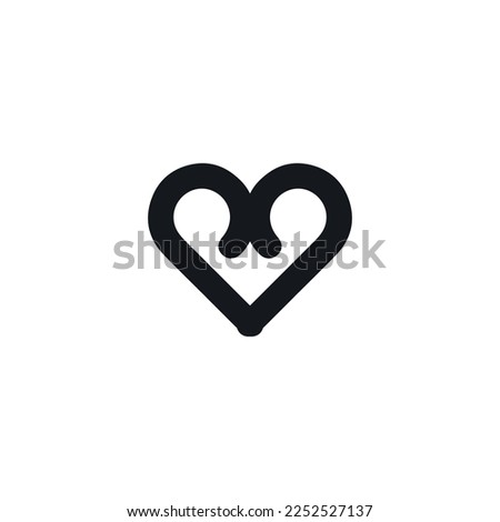 Heart icon. Simple style gift shop big sale poster background symbol. Heart brand logo design element. Heart t-shirt printing. Vector for sticker.
