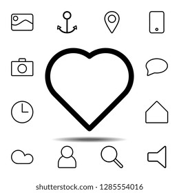 heart icon. Simple thin line, outline vector element of minimalistic, web icons set for UI and UX, website or mobile application