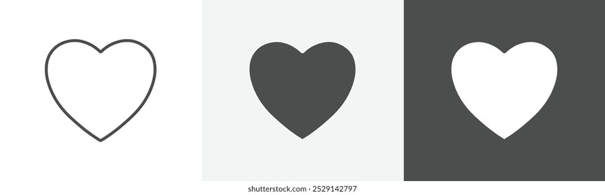 heart icon Simple thin line logo art