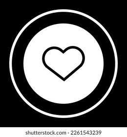 heart icon, simple vector love symbol with black outline color