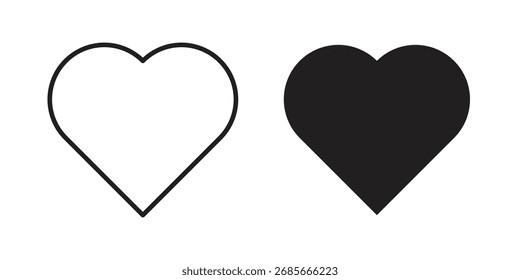 Heart icon simple vector symbol