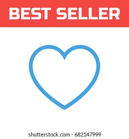 Heart icon . Single high quality outline symbol for web design or mobile app. Thin line sign for design logo. Blue pictogram on white background. Vector illustration.