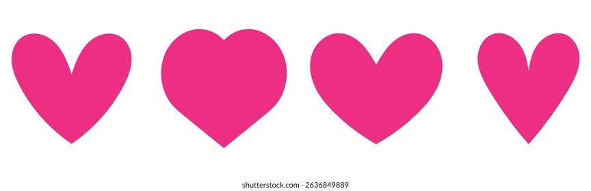 Heart icon sketch doodle illustration set. Black and white collection. Romantic Heart bonds. Feeling love. Silhouette of blank heart. Everlasting beating heart.