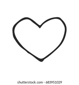 Heart icon. Sketch web icon. Vector heart symbol on white background