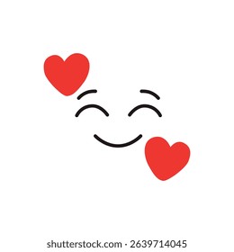 heart icon with smile vector illustration