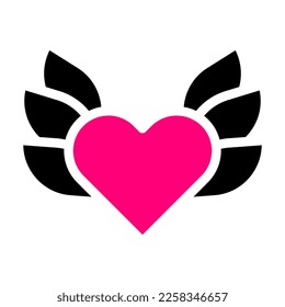 icono cardíaco sólido estilo rosa negro valentina ilustración elemento vector y símbolo perfecto. Signo de icono de la colección moderna para la web.