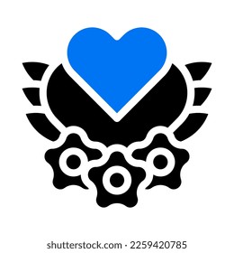 heart icon solid blue black valentine illustration vector element and symbol perfect. Icon sign from modern collection for web.