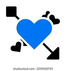 heart icon solid blue black valentine illustration vector element and symbol perfect. Icon sign from modern collection for web.