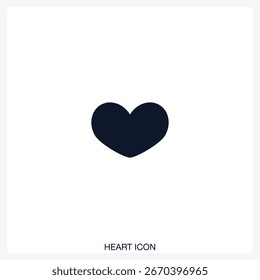 Ícone de coração ícone de vetor sólido com um design arrojado, mínimo. Adequado para apresentações, sites, aplicativos, infográficos e vários projetos digitais ou de impressão.