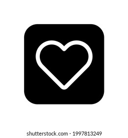 Icono de corazón con estilo cuadrado