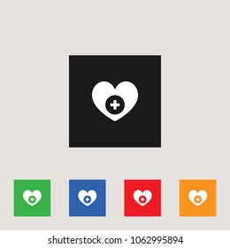 Heart icon, stock vector illustration, EPS10.