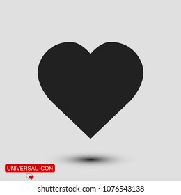 Heart icon, stock vector illustration flat design style