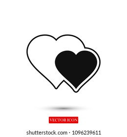 Heart icon, stock vector illustration flat design style