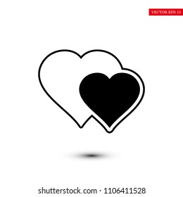 Heart icon, stock vector illustration flat design style