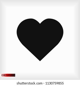 Heart icon, stock vector illustration flat design style