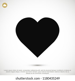 Heart icon, stock vector illustration flat design style