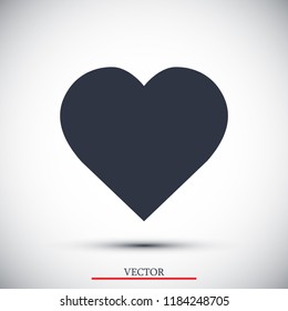 Heart icon, stock vector illustration flat design style