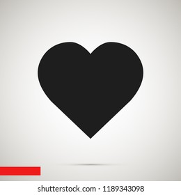 Heart icon, stock vector illustration flat design style
