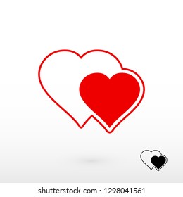 Heart icon, stock vector illustration flat design style