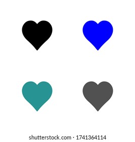 Heart icon stock vector illustration flat design.