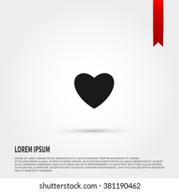 Heart Icon. Heart symbol. Flat design style. Template for design.