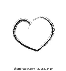 Heart icon. Heart symbol. Heart icon in hand draw style. Brush style