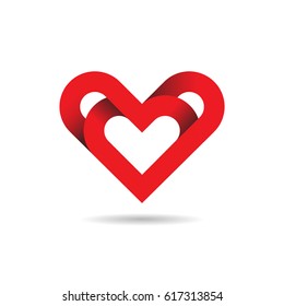 Heart icon symbol, isolated on white backdrop. Modern valentines day greeting card concept.Thin line medical health sign design.For web site,poster,cover,invitation letter and wallpaper