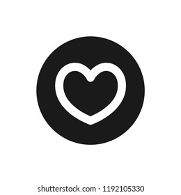 Heart icon, symbol of love, linear bold vector