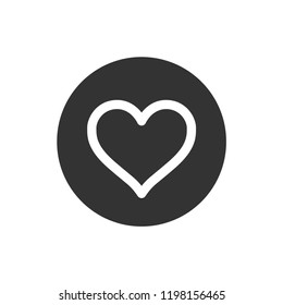 Heart icon, symbol of love, linear bold vector