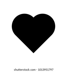 Heart icon. Symbol of love and Saint Valentines Day. Simple flat black vector shape.