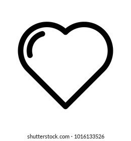 Heart icon. Symbol of love, wedding and Saint Valentine. Outline modern design element. Simple black flat vector sign with rounded corners.