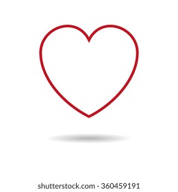 Heart icon symbol. Modern minimal flat design style. Vector illustration, love symbol
