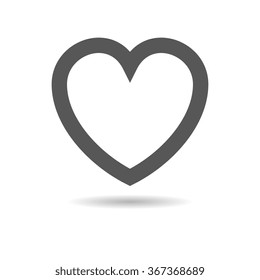 Heart icon symbol. Modern minimal flat design style. Vector illustration, love symbol