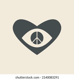 Heart icon. Symbol of Peace. Vector