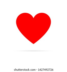 Heart icon symbol with shadow