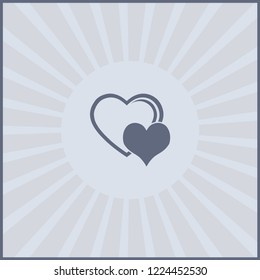 Heart icon. Heart symbol. Two hearts icon isolated. Vector illustration