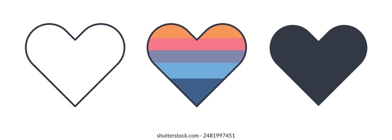 Heart Icon symbol vector illustration isolated on white background