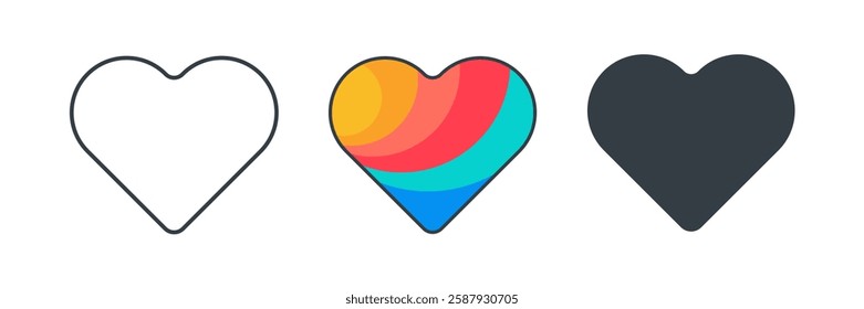 Heart icon symbol vector illustration isolated on white background
