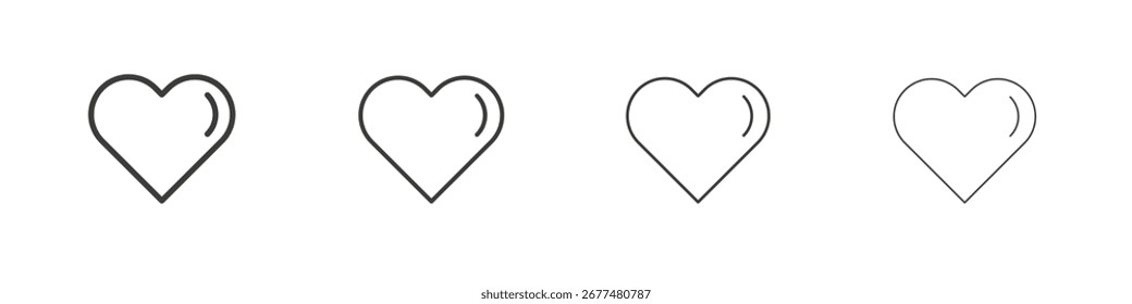 Heart icon symbol. Vector isolated illustration.